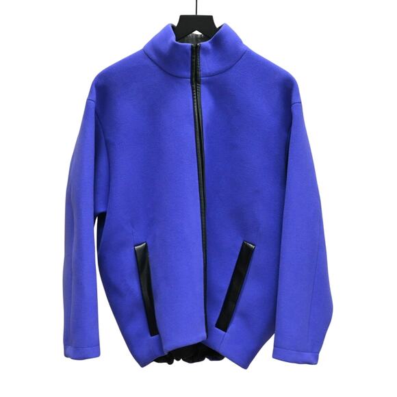 Balenciaga Paris Jacket Purple Mock Neck Zip Up Size 38 US 6 Womens - Picture 1 of 8